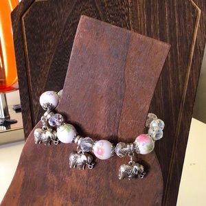 Elephant Charm Stretch Bracelet